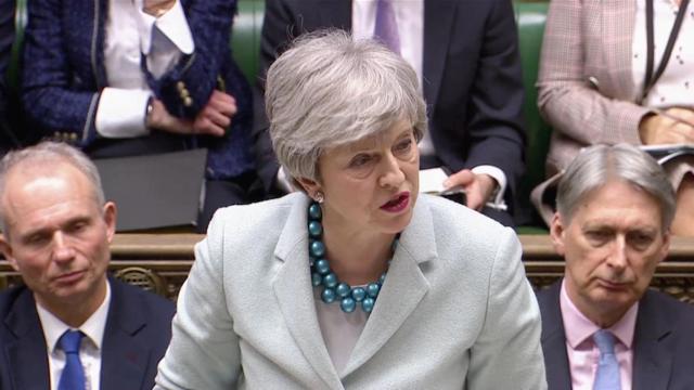 May, este viernes durante su discurso en el Parlamento británico