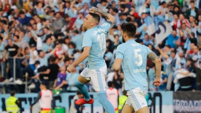 Iago Aspas, tras anotar un gol. Foto Twitter: (@RCCelta)