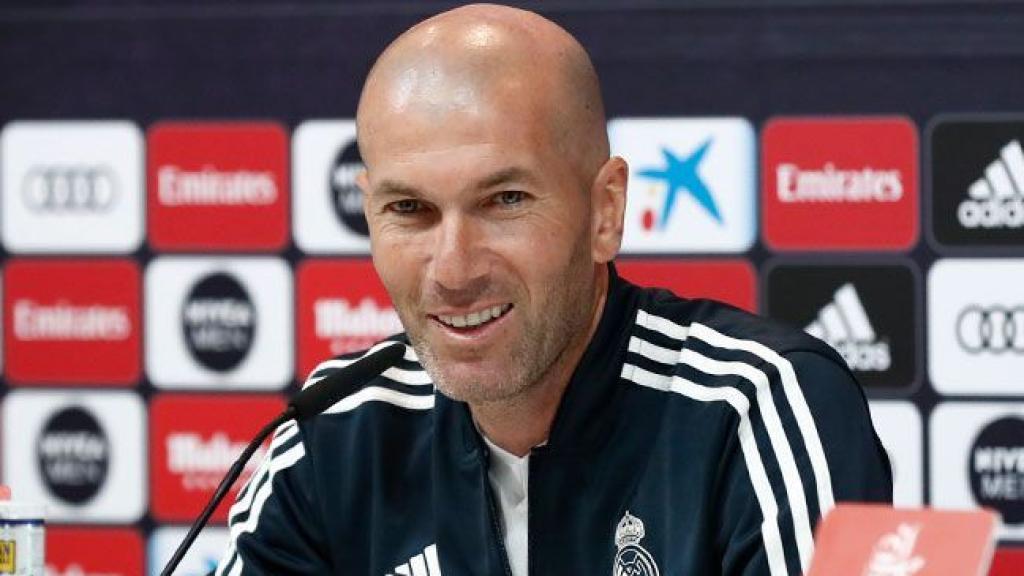 Zidane, en rueda de prensa con el Real Madrid