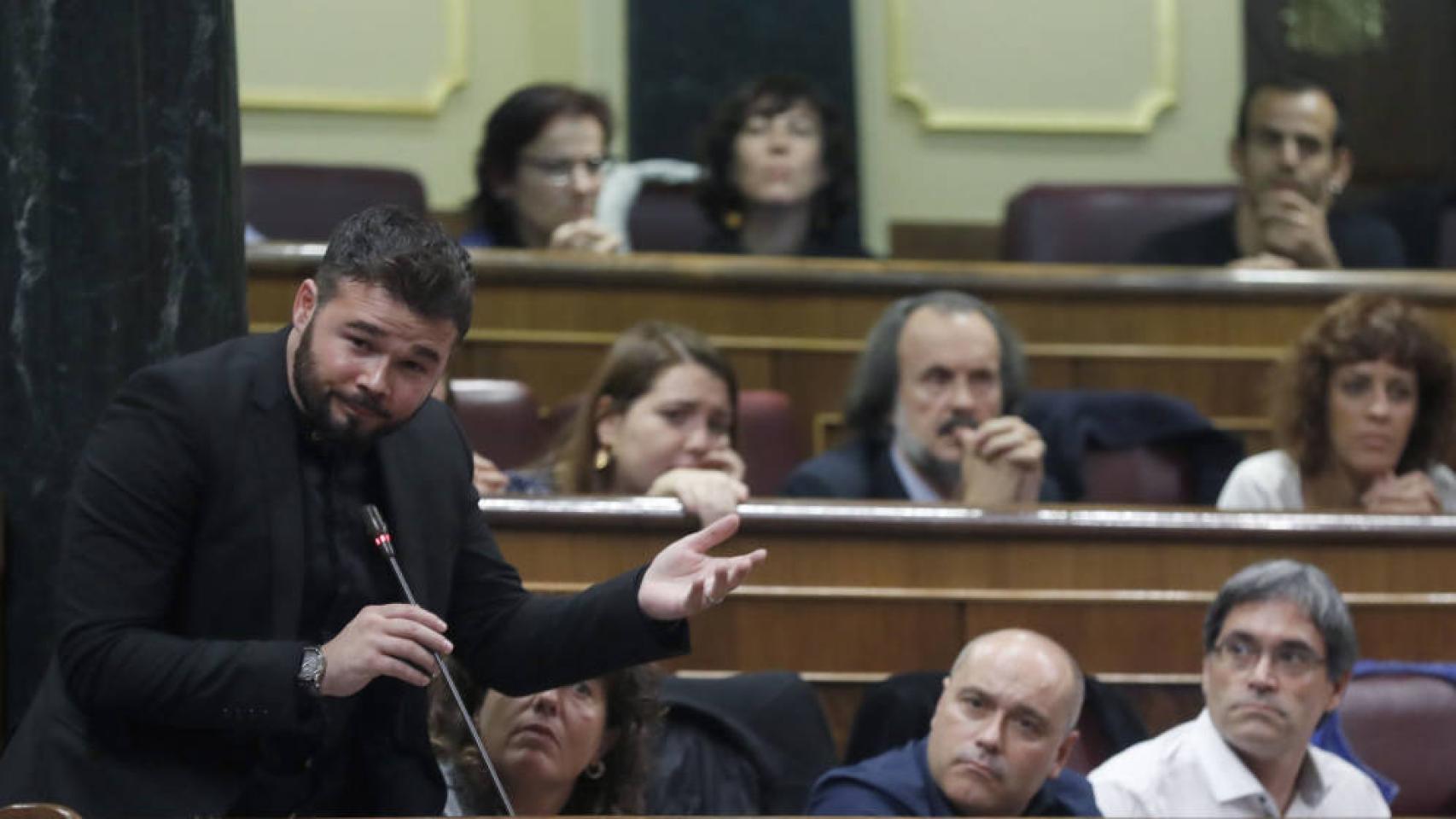 Gabriel Rufián, portavoz de ERC, en el Congreso de los Diputados.