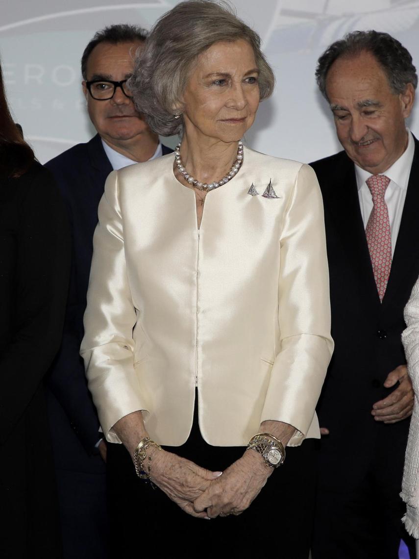 La reina Sofía durante el 50 aniversario de la gala de vela Princesa Sofía.