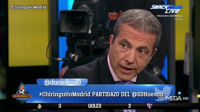 Cristóbal Soria en El Chiringuito. Foto: Twitter (@elchiringuitotv)