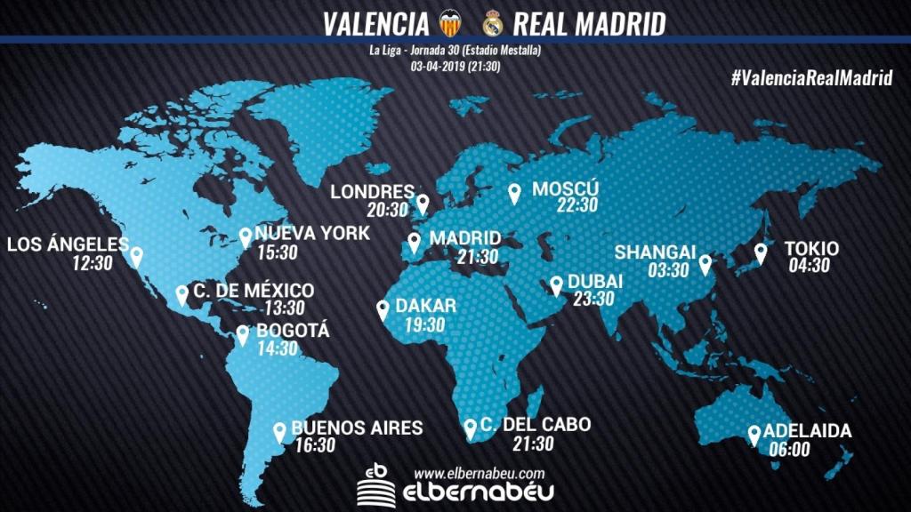 Horario Valencia - Real Madrid