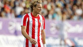 Diego Forlán, en un partido del Atlético de Madrid