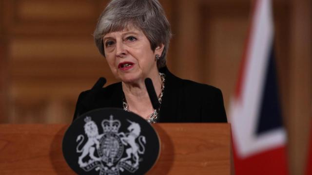 May, durante la comparecencia este martes en Downing Street