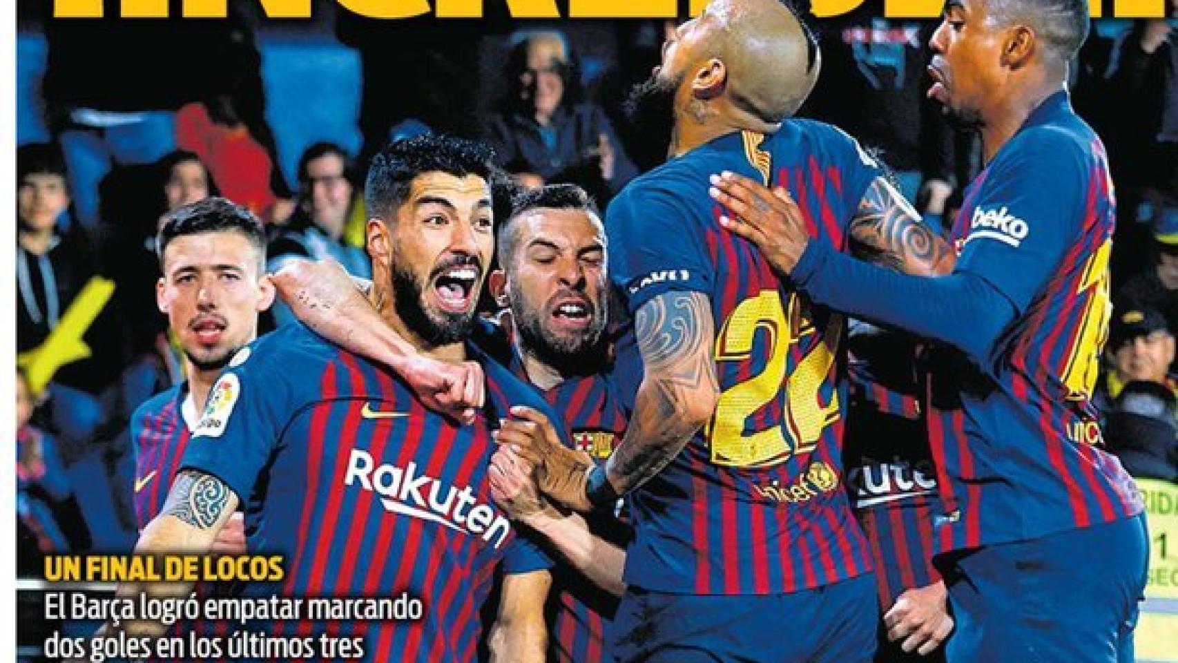La portada del diario Sport (03/04/2019)