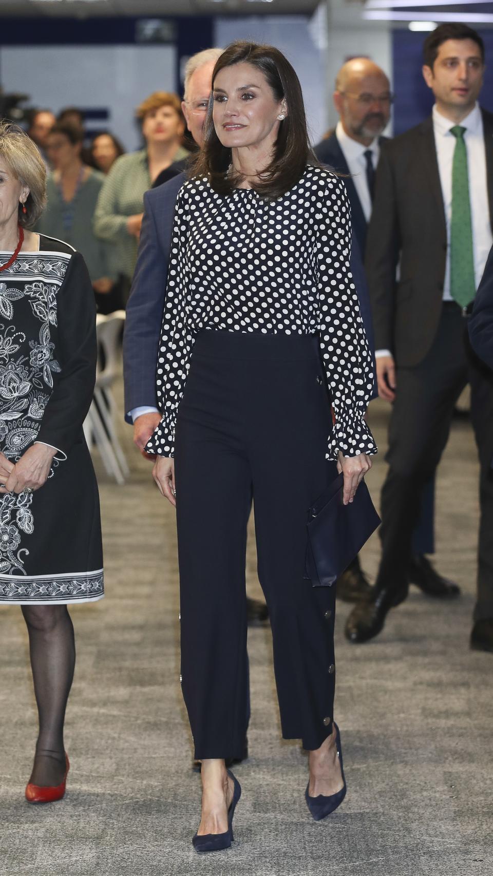 La reina Letizia en el acto 'Medios de Comunicación y Salud Mental' en la Agencia EFE.