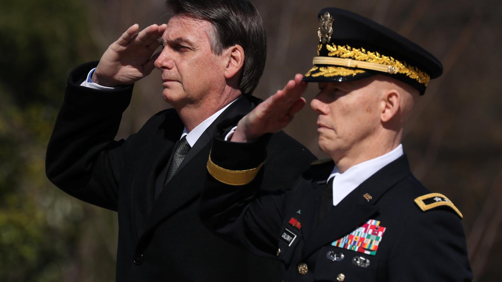 Bolsonaro en una ceremonia en Estados Unidos.