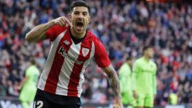 Yuri celebra el primer gol del Athletic ante el Levante. Foto: Twitter (@AthleticClub)