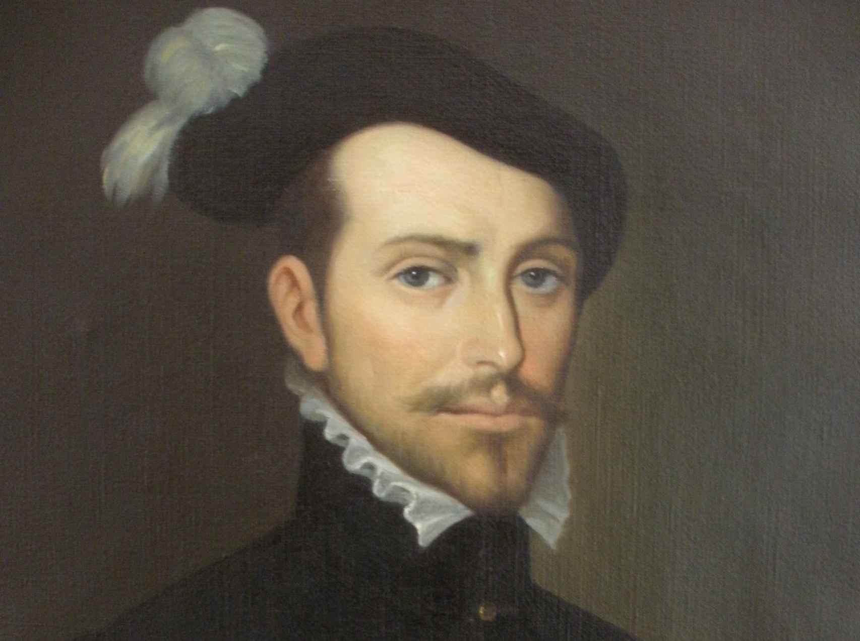Retrato de Hernán Cortés, pintado por Juan Aparicio Quintana, en el Ayuntamiento de Medellín.