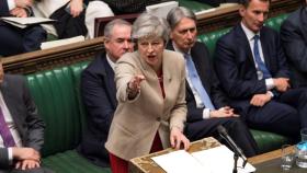 Theresa May en el Parlamento británico.