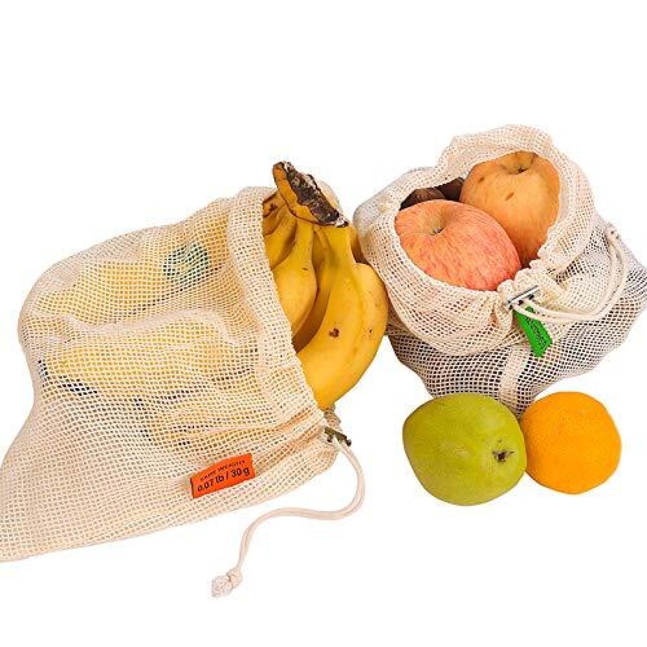 Bolsas de malla reutilizables para fruta
