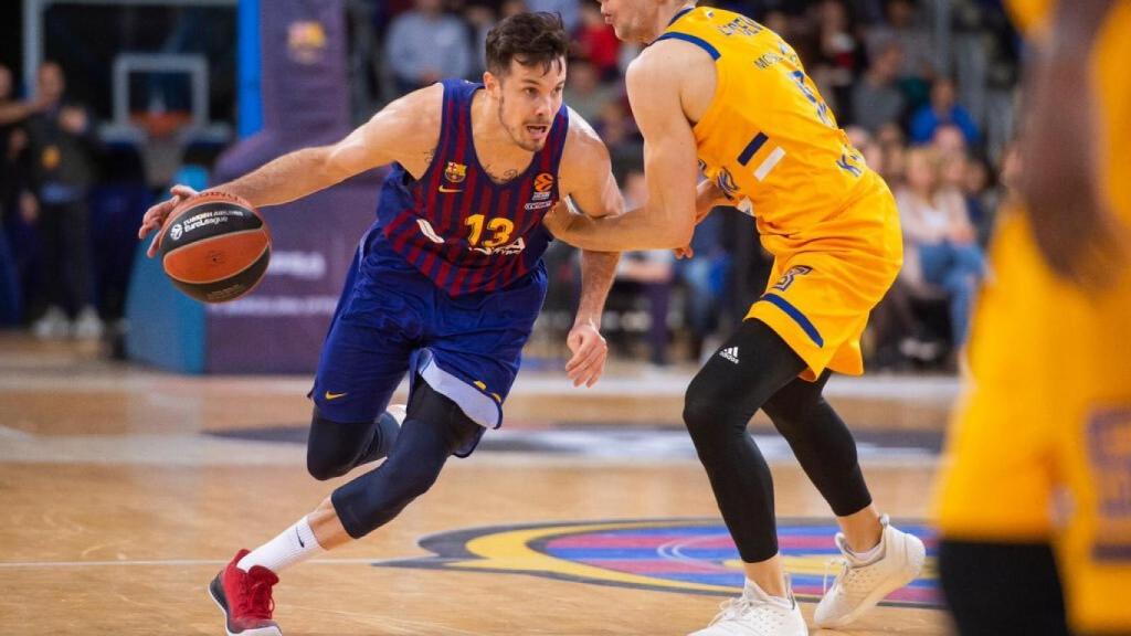 Heurtel, en el partido ante el Khimki. Foto: Twitter. (@FCBbasket)