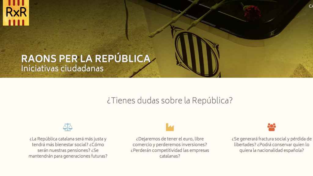 Página de bienvenida de Razones por la República.