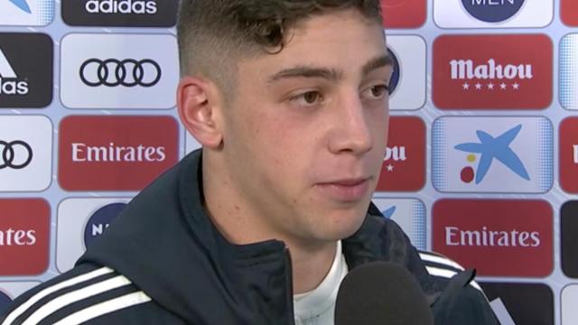 Fede Valverde, en zona mixta