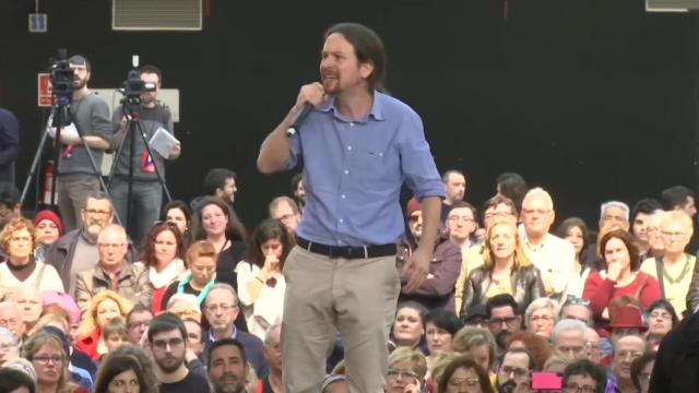 Pablo Iglesias en La Farga de L'Hospitalet.