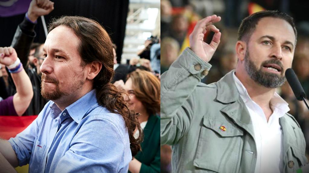 Pablo Iglesias, en L'Hospitalet, y Santiago Abascal, en Leganés.