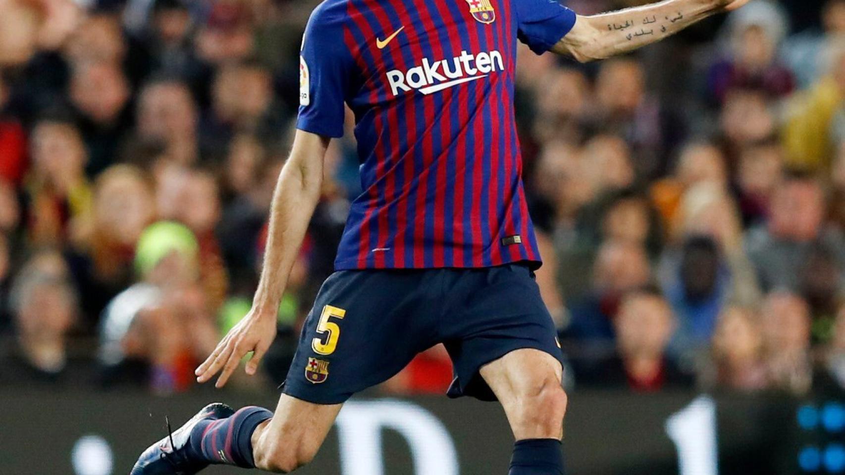 Busquets, durante un momento del partido. Foto: Twitter (@5sergiob)