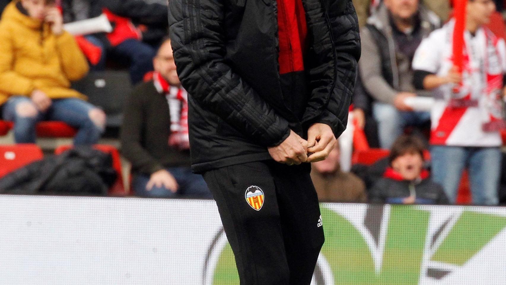 Marcelino en el Estadio de Vallecas