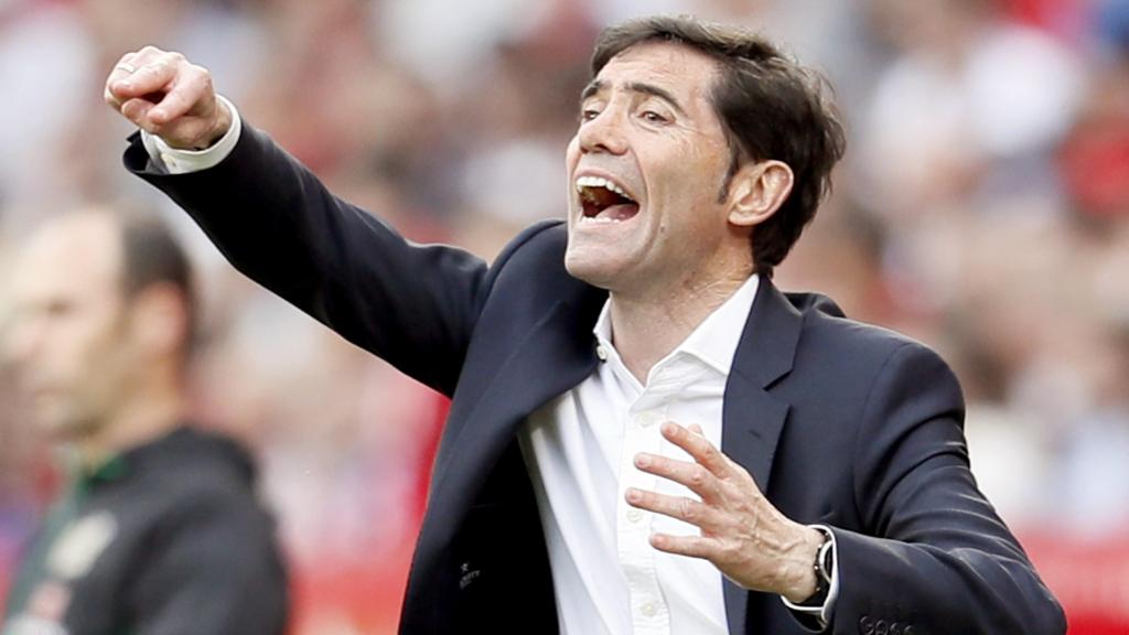 Marcelino, durante un momento del partido