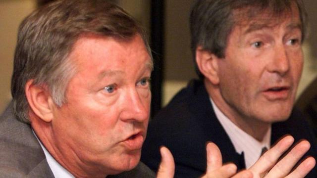 Martin Edwards y Alex Ferguson.