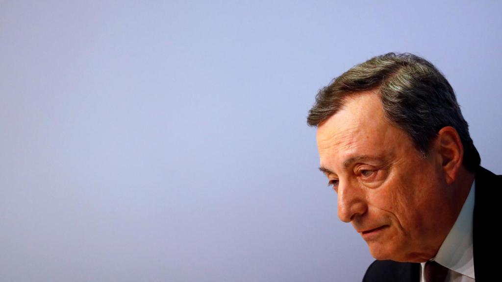 El presidente del BCE, Mario Draghi, durante la rueda de prensa