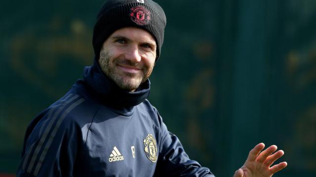 Mata en el entrenamiento del Manchester United