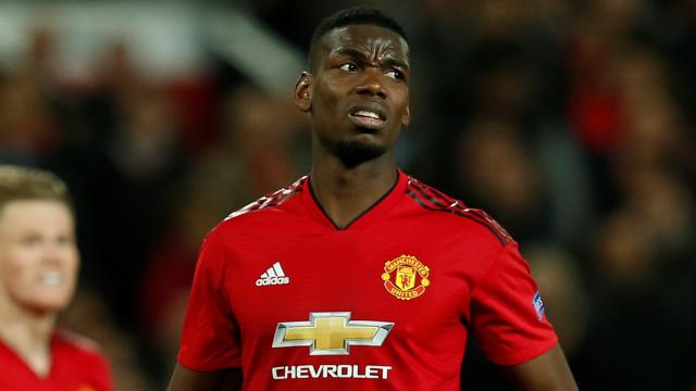 Pogba, en un partido del Manchester United en la Champions League