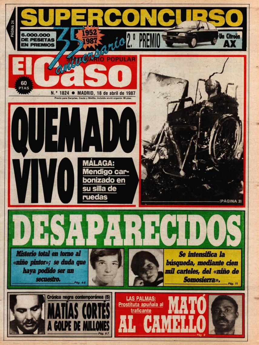 Portada de El Caso sobre la desaparición de aquel niño el 6 de abril de 1987.