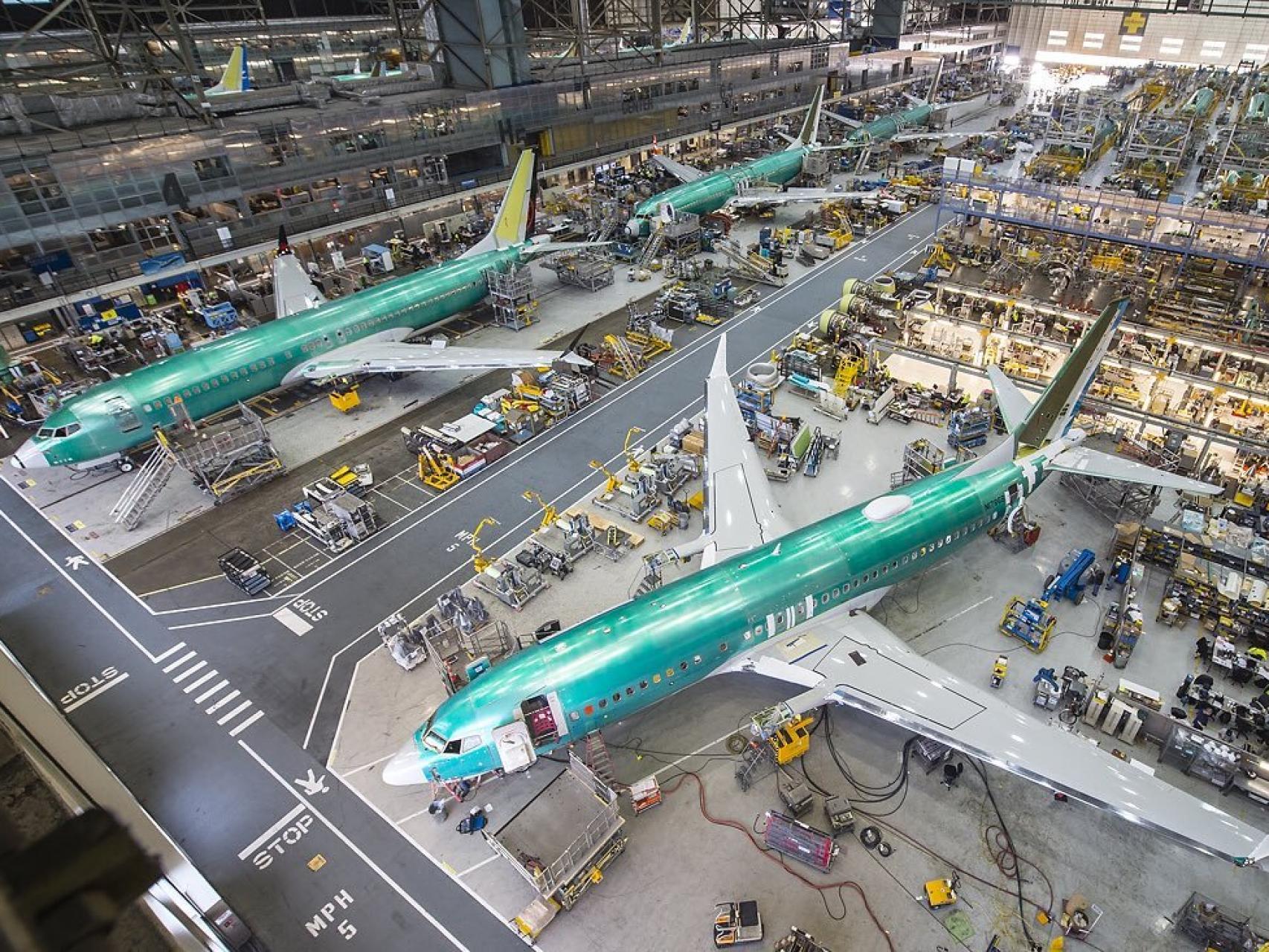 Una planta de fabricación del 737 MAX.