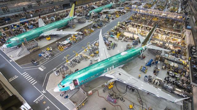 Una planta de fabricación del 737 MAX.