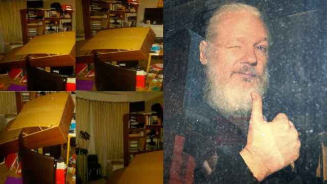 La habitación de Assange, destrozada tras uno de sus episodios violentos