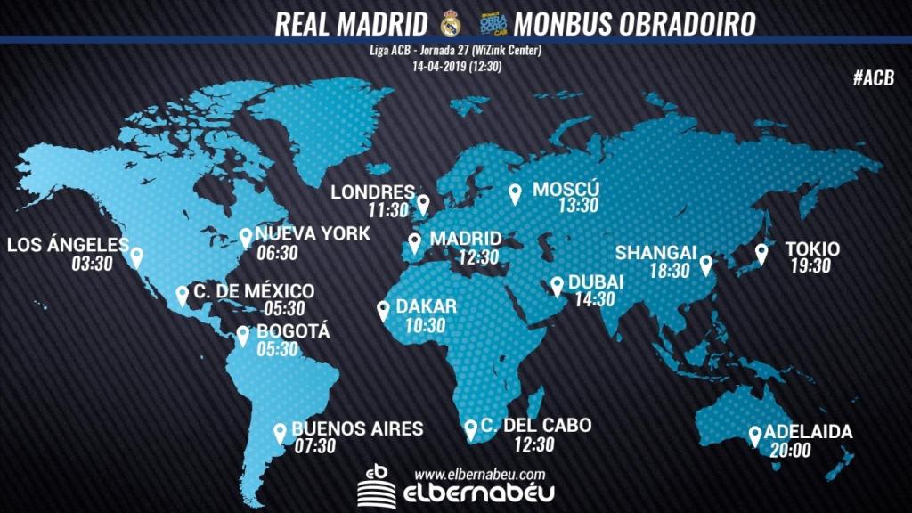 Horario Real Madrid - Monbus Obradoiro