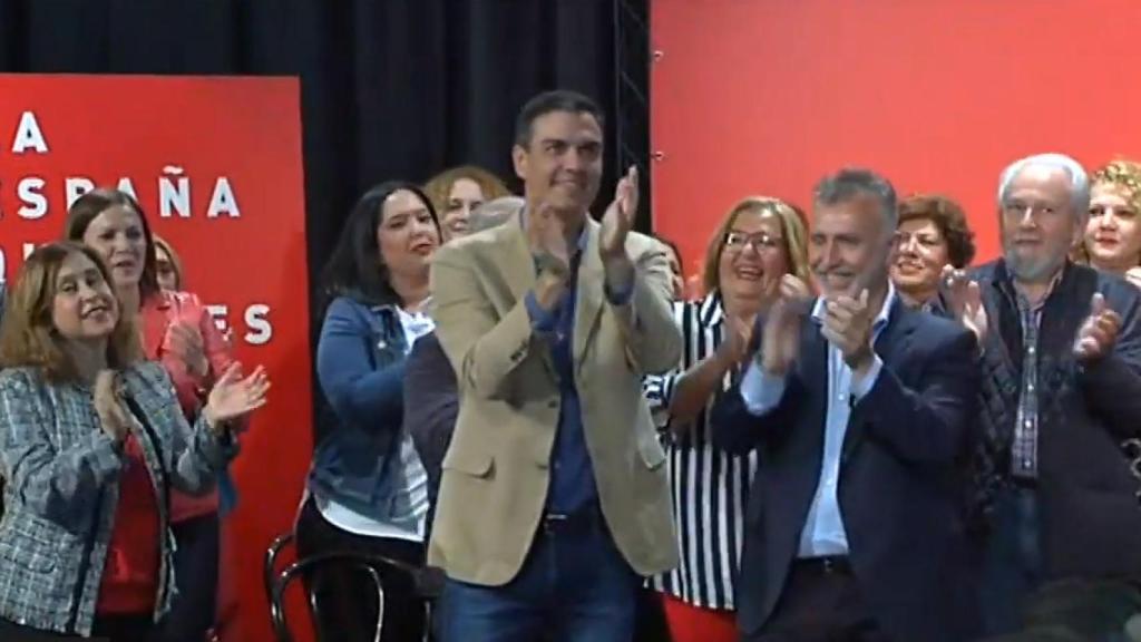 Pedro Sánchez en el mitin de La Palma.