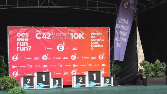 Podio de la maratón de A Coruña