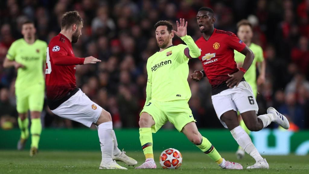 Messi y Pogba, en Old Trafford