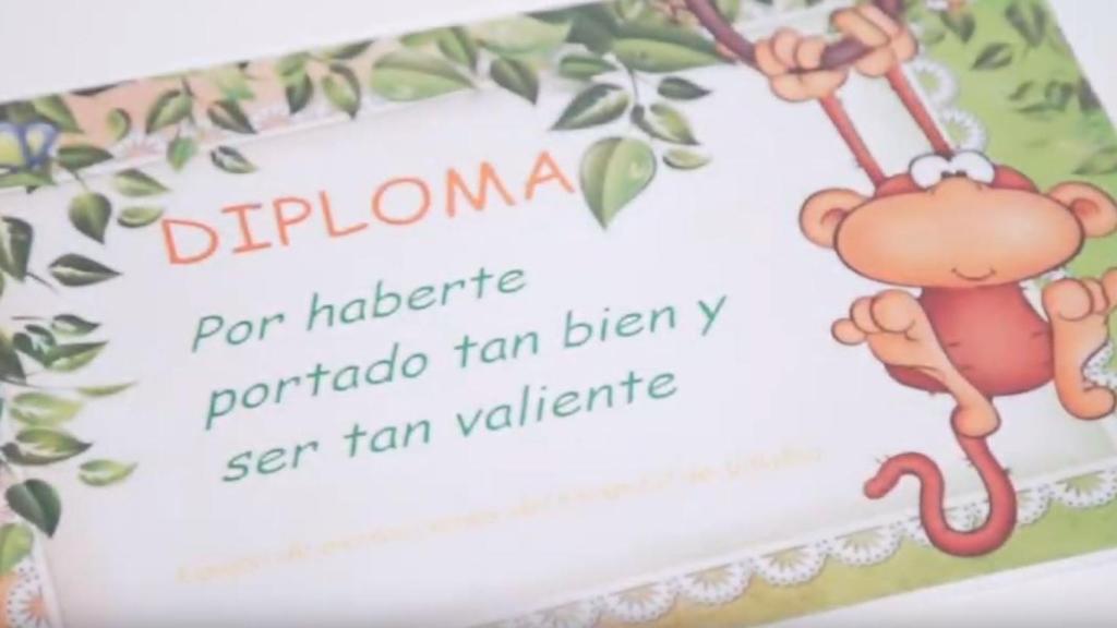 Un diploma a los niños participantes.