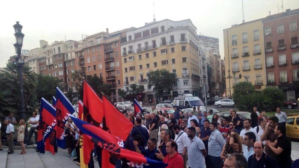 Una concentración de falangistas en Madrid, en 2016.