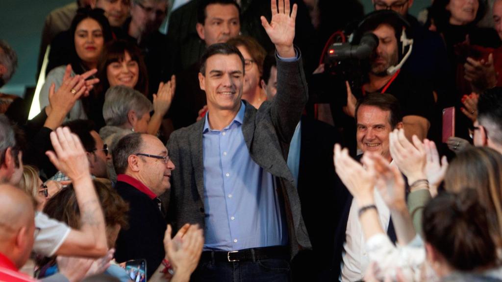 Pedro Sánchez, este martes en un mitin en Vigo.