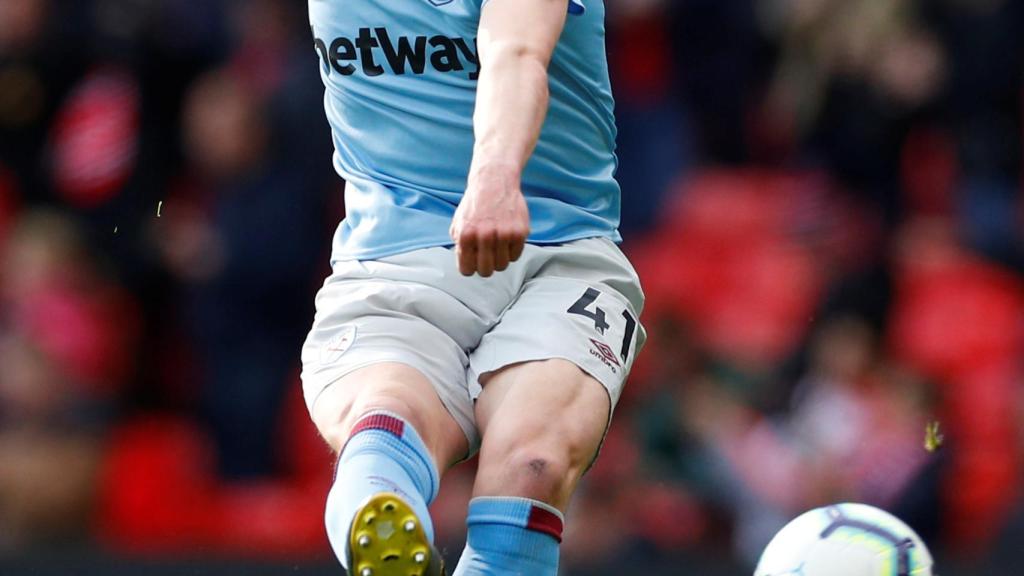 Declan Rice, en un partido del West Ham