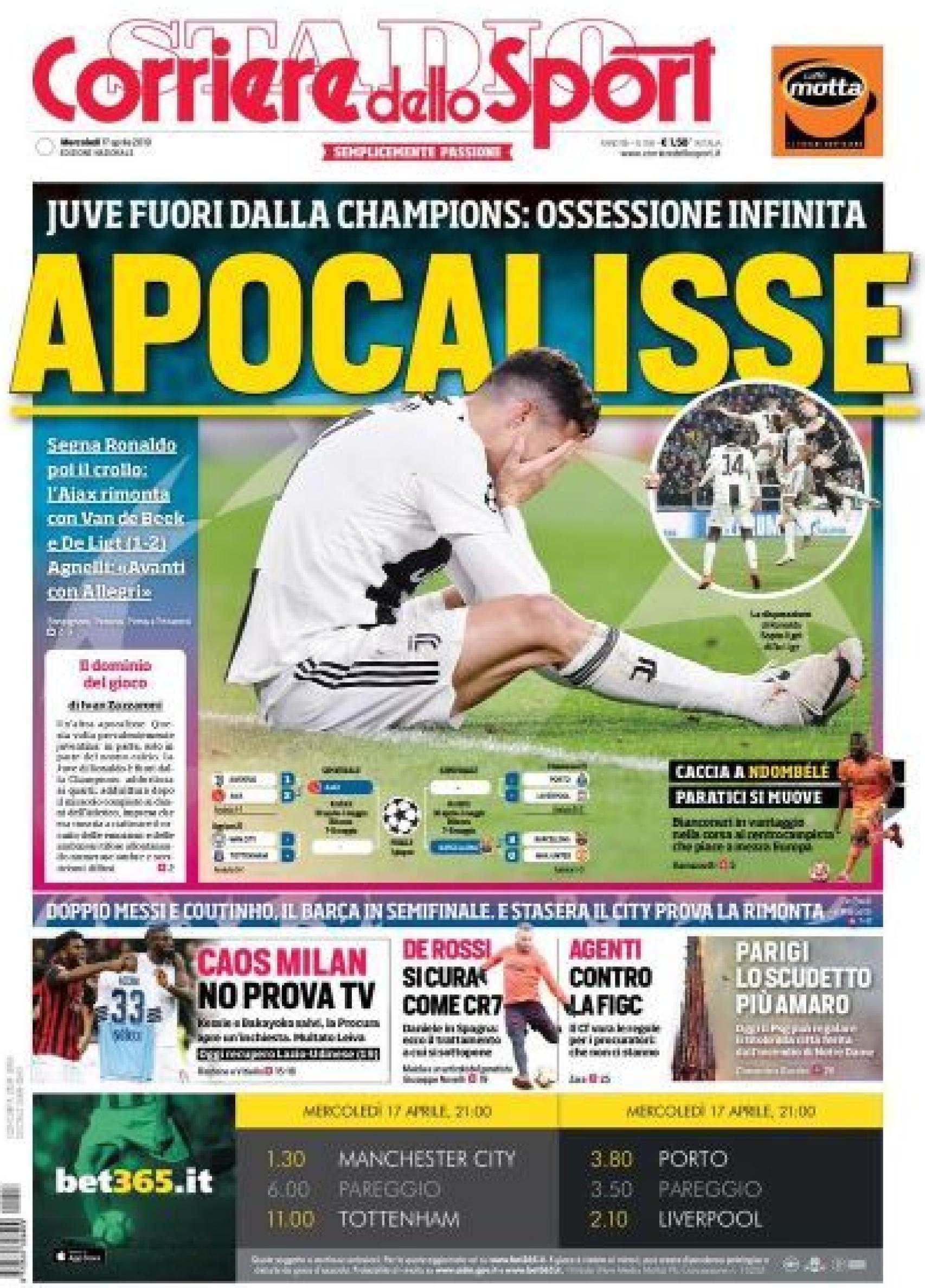 Portada Corriere dello Sport