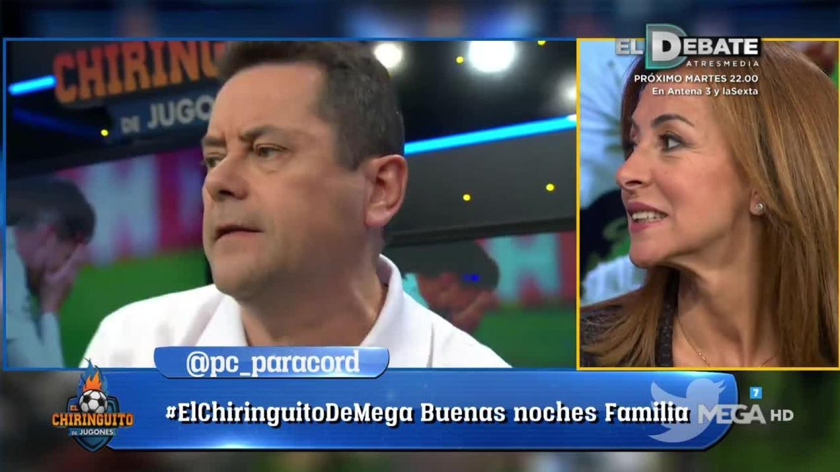 Tomás Roncero en El Chiringuito. Foto: Twitter (@Elchiringuitotv)