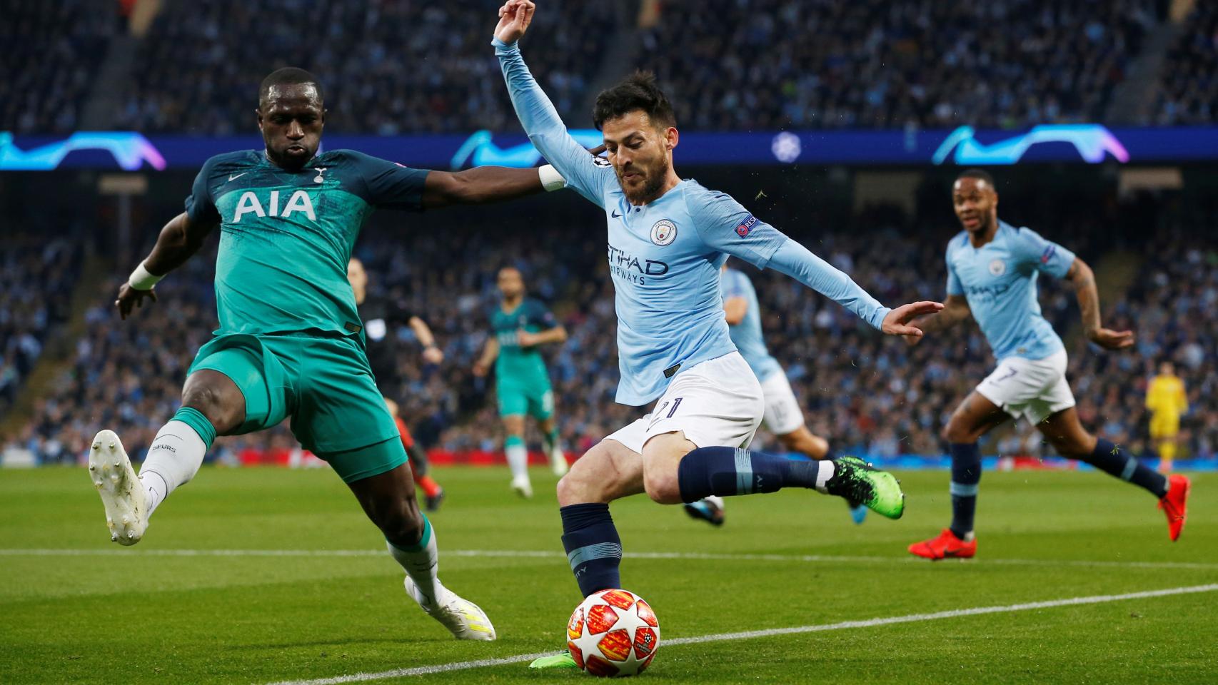 Sissoko, en el Manchester City - Tottenham de la Champions League