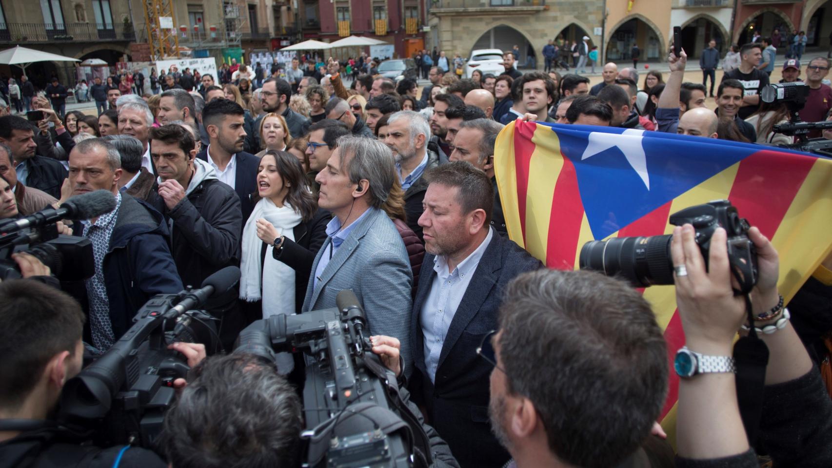 Inés Arrimadas, este jueves, en Vic.