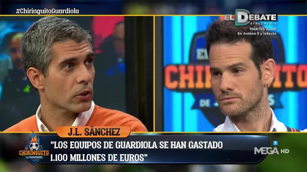 José Luis Sánchez en El Chiringuito. Foto: Twitter (@elchiringuitotv)