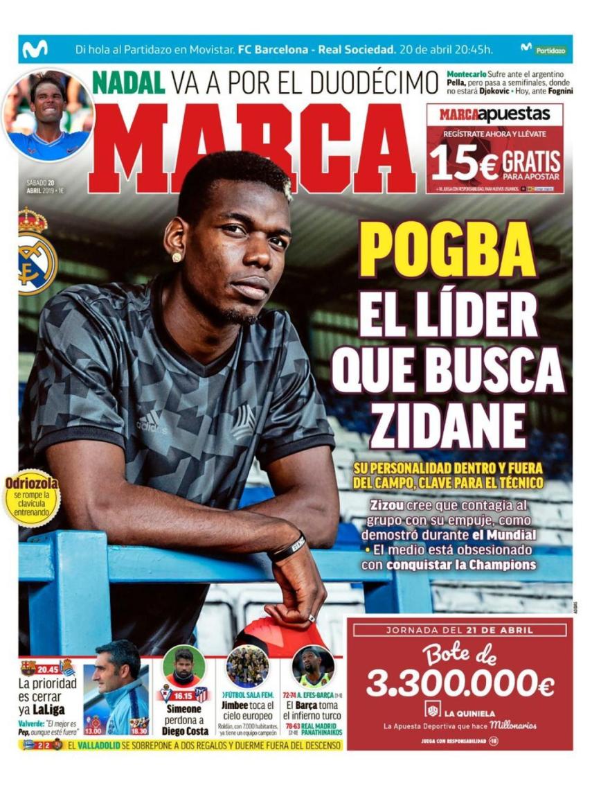 La portada del diario MARCA (20/04/2019)