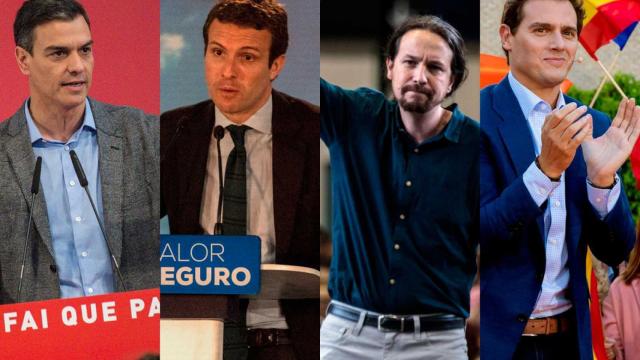 Pedro Sánchez, Pablo Casado, Pablo Iglesias y Albert Rivera.