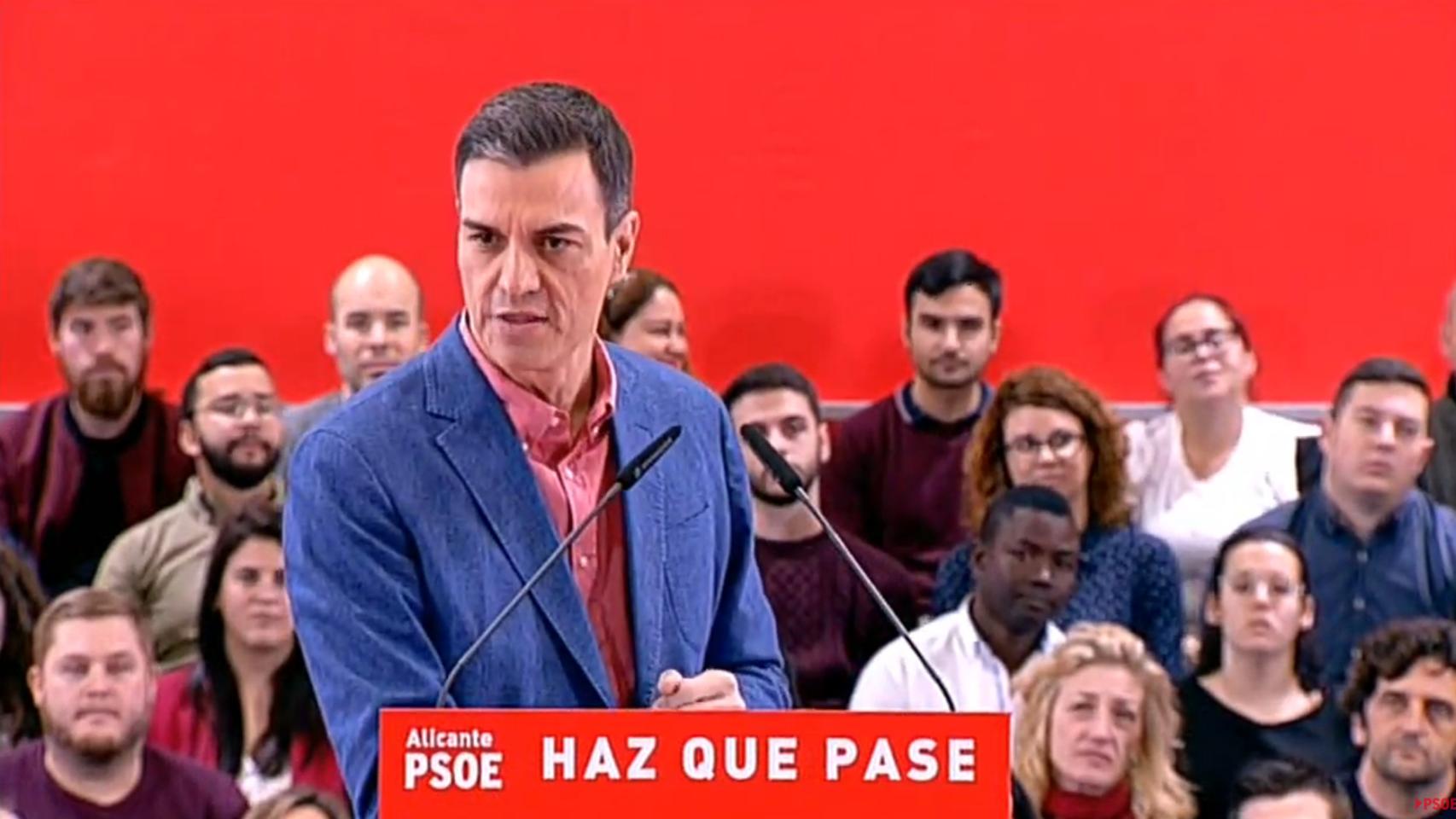 Pedro Sánchez de mitin en Alicante.