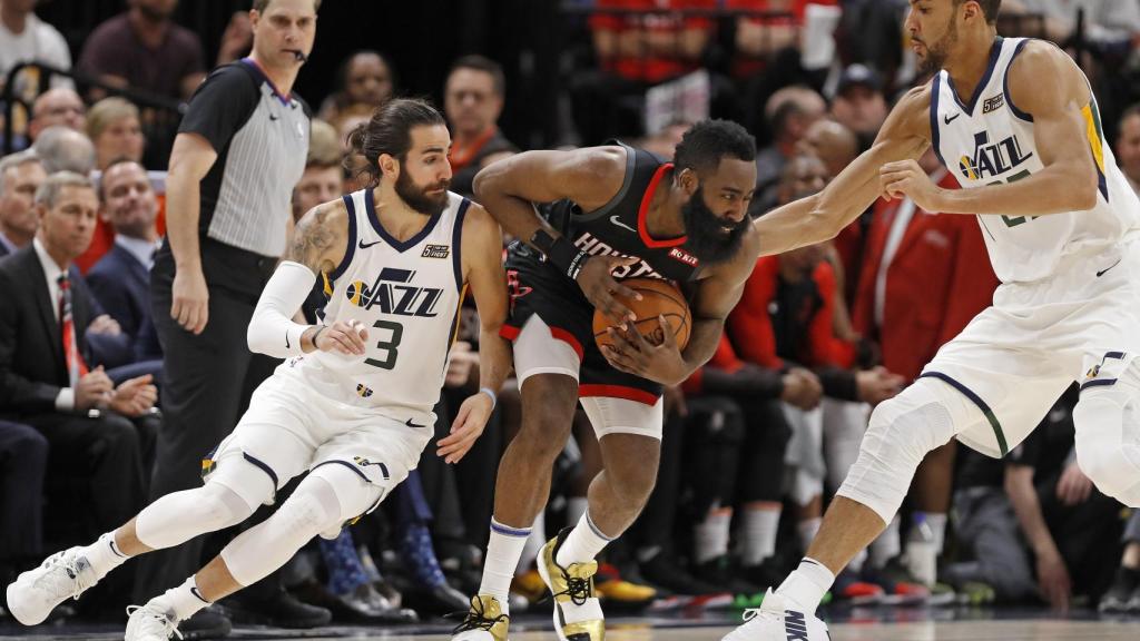 Ricky Rubio y Harden en el  Jazz-Rockets.