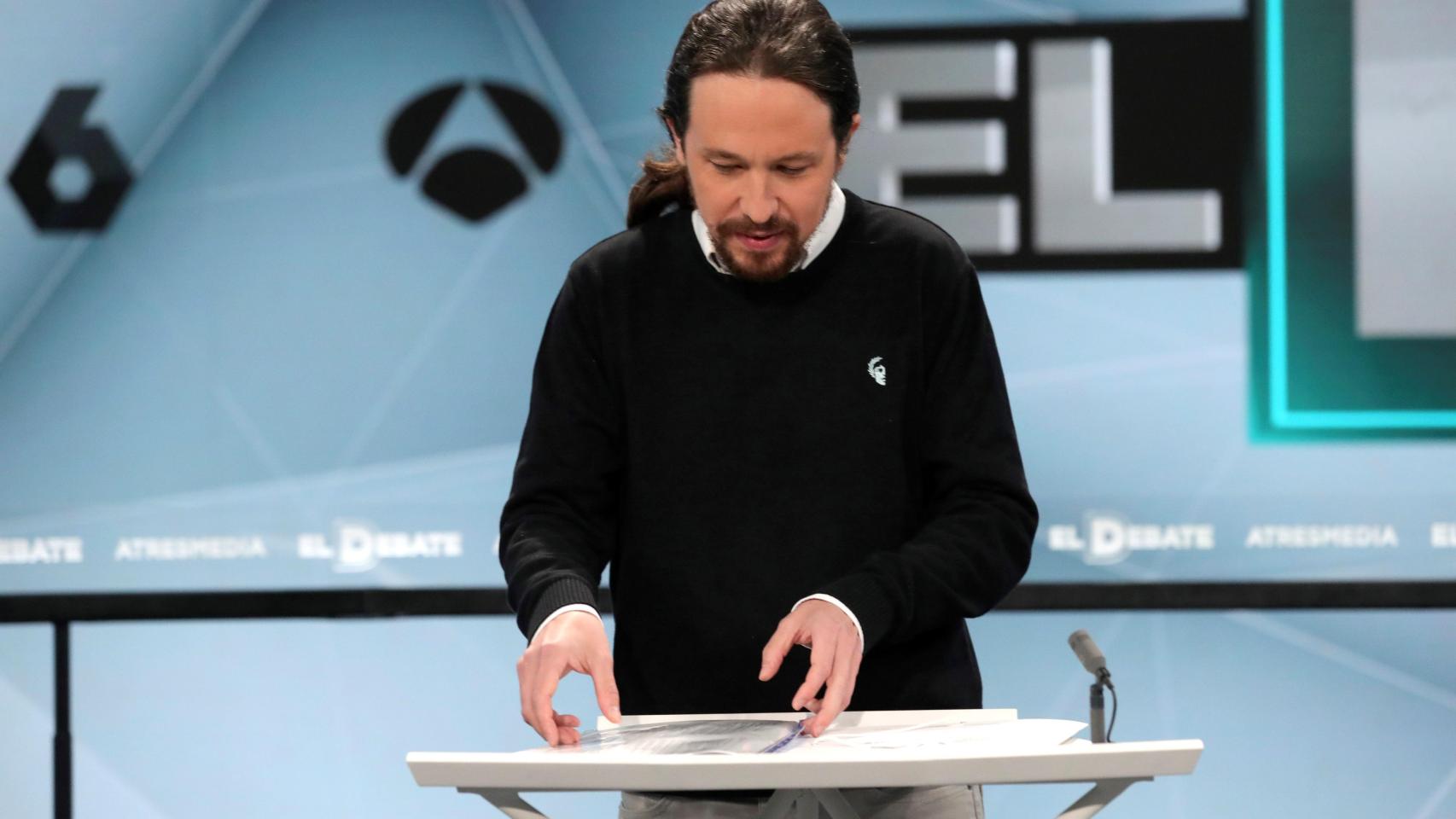 Iglesias, durante el debate